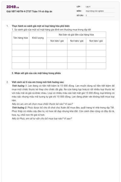 Giải VBT HĐTN 4 CTST Tuần 19 có đáp án