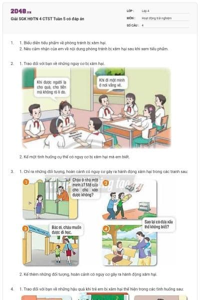 Giải SGK HĐTN 4 CTST Tuần 5  có đáp án