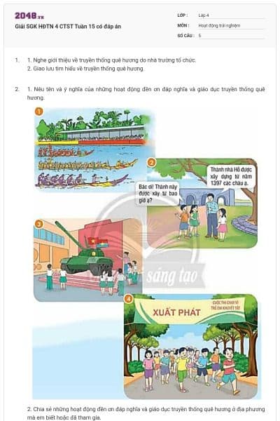 Giải SGK HĐTN 4 CTST Tuần 15 có đáp án