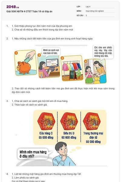 Giải SGK HĐTN 4 CTST Tuần 18 có đáp án