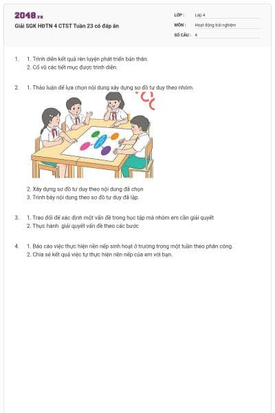 Giải SGK HĐTN 4 CTST Tuần 23 có đáp án