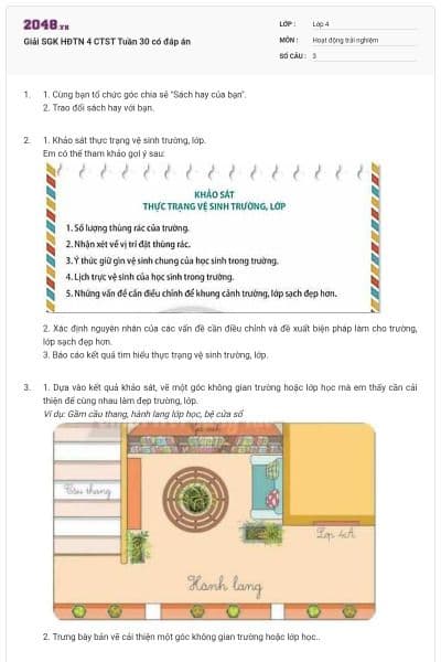 Giải SGK HĐTN 4 CTST Tuần 30 có đáp án