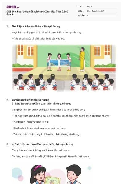 Giải SGK Hoạt động trải nghiệm 4 Cánh diều Tuần 22 có đáp án