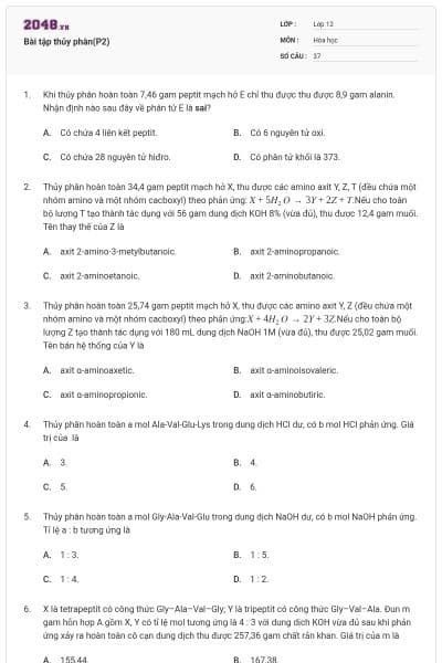 Bài tập thủy phân(P2)