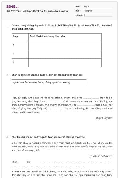 Giải VBT Tiếng việt lớp 5 KNTT Bài 15: Xuồng ba lá quê tôi