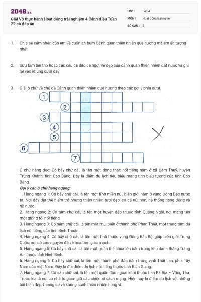 Giải Vở thực hành Hoạt động trải nghiệm 4 Cánh diều Tuần 22 có đáp án