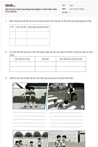 Giải Vở thực hành Hoạt động trải nghiệm 4 Cánh diều Tuần 32 có đáp án