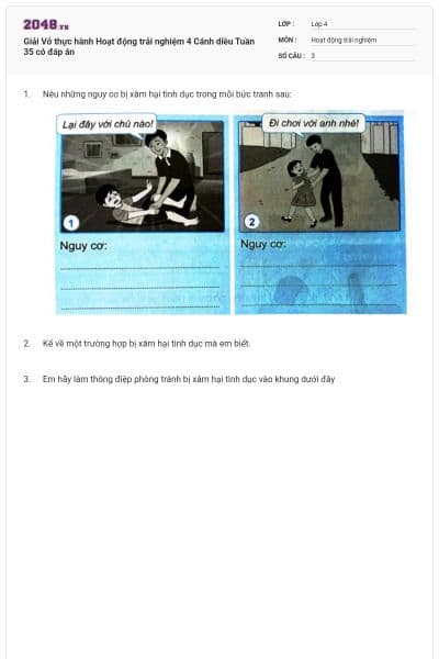 Giải Vở thực hành Hoạt động trải nghiệm 4 Cánh diều Tuần 35 có đáp án