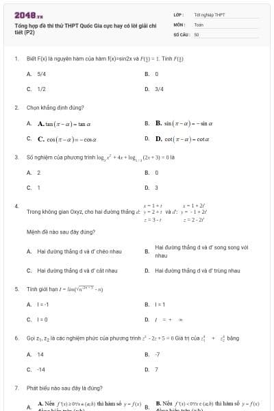 Tổng hợp đề thi thử THPT Quốc Gia cực hay có lời giải chi tiết (P2)