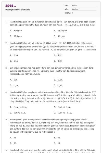 Đốt một amin và chất khác