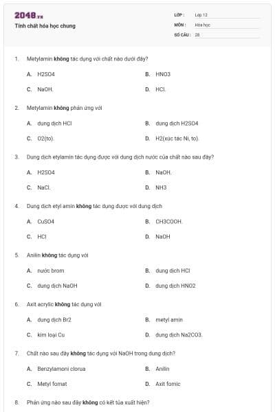 Tính chất hóa học chung