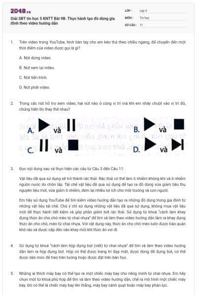 Giải SBT tin học 5 KNTT Bài 9B. Thực hành tạo đồ dùng gia đình theo video hướng dẫn