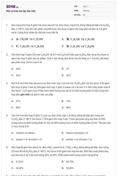 Một số kiểu bài tập đặc biệt