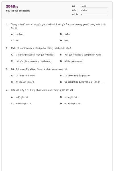 Cấu tạo của đi saccarit