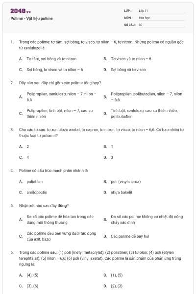 Polime - Vật liệu polime