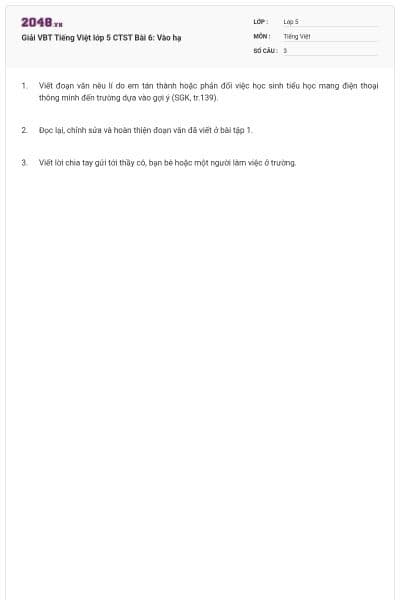 Giải VBT Tiếng Việt lớp 5 CTST Bài 6: Vào hạ