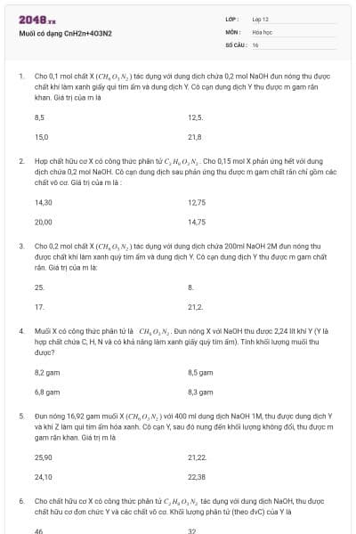 Muối có dạng CnH2n+4O3N2