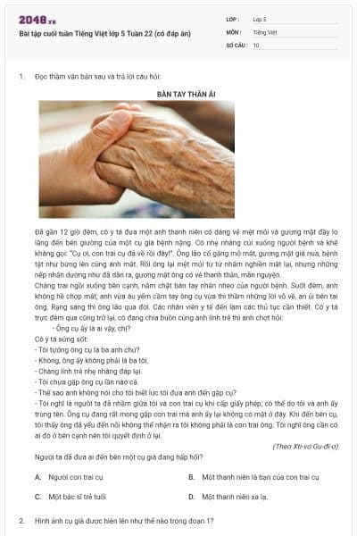 Bài tập cuối tuần Tiếng Việt lớp 5 Tuần 22 (có đáp án)