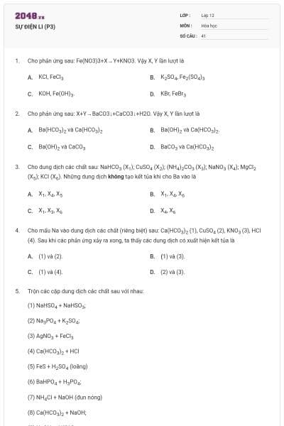 SỰ ĐIỆN LI (P3)