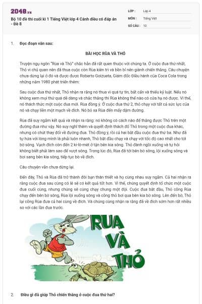 Bộ 10 đề thi cuối kì 1 Tiếng Việt lớp 4 Cánh diều có đáp án - Đề 8