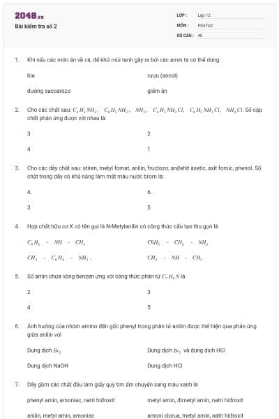 Bài kiểm tra số 2