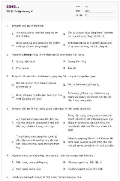 Bài 36: Ôn tập chương VI