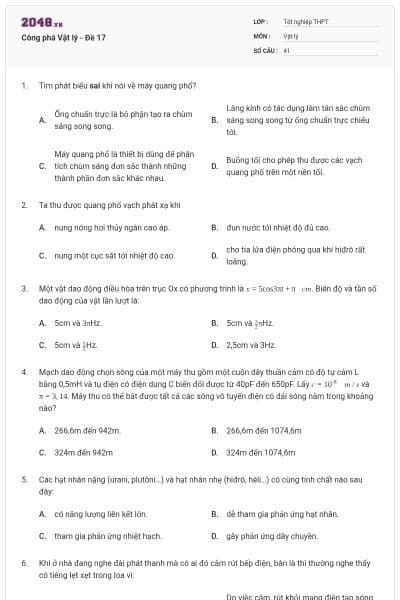 Công phá Vật lý - Đề 17