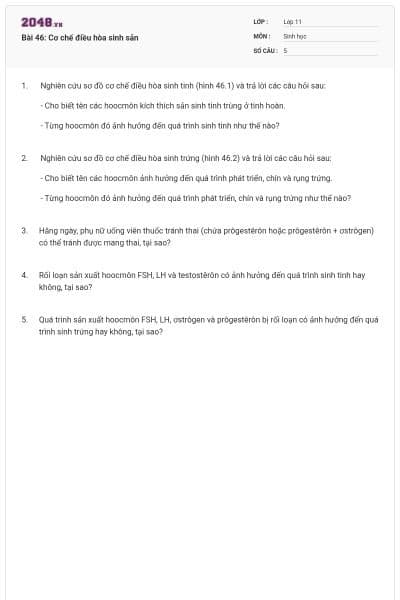 Bài 46: Cơ chế điều hòa sinh sản