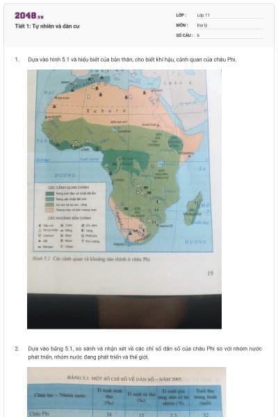 Tiết 1: Tự nhiên và dân cư