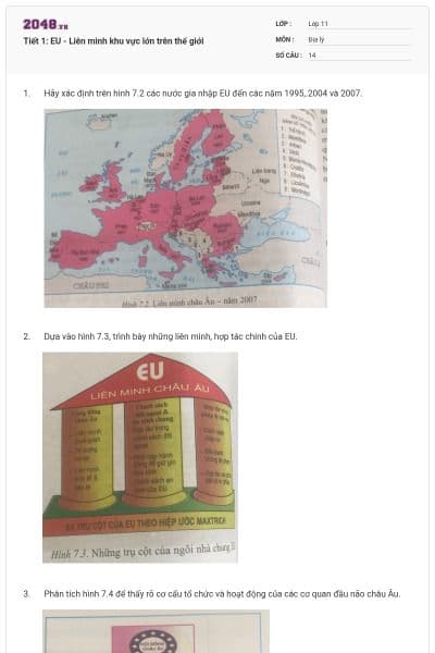 Tiết 1: EU - Liên minh khu vực lớn trên thế giới