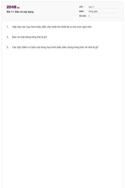 Bài 11: Bản vẽ xây dựng