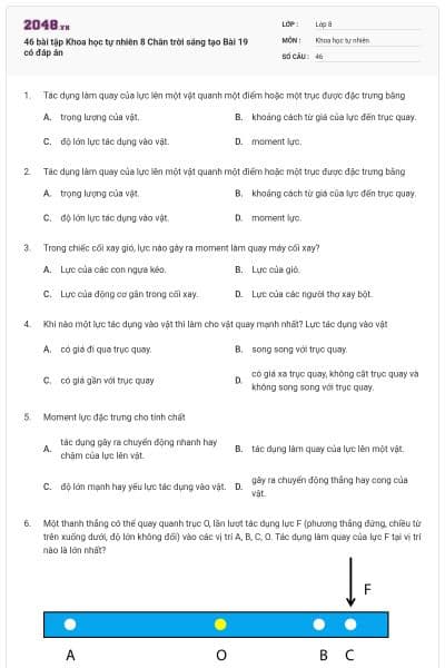 46 bài tập Khoa học tự nhiên 8 Chân trời sáng tạo Bài 19 có đáp án