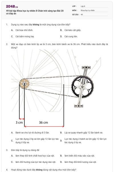 49 bài tập Khoa học tự nhiên 8 Chân trời sáng tạo Bài 20 có đáp án