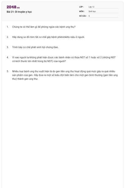 Bài 21: Di truyền y học