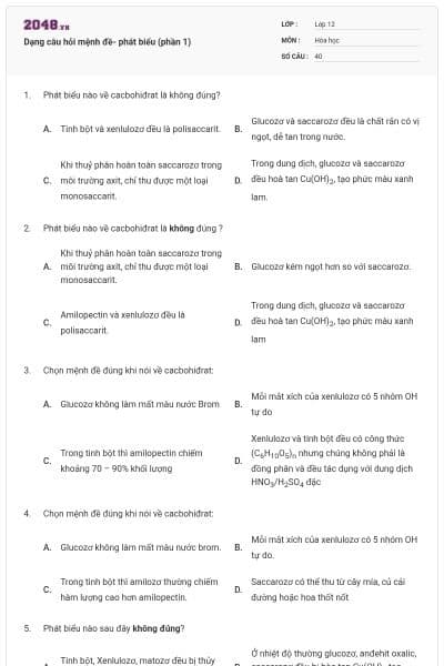 Dạng câu hỏi mệnh đề- phát biểu (phần 1)