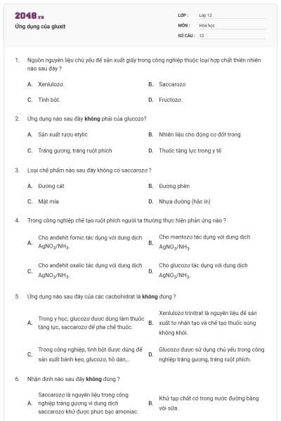 Ứng dụng của gluxit