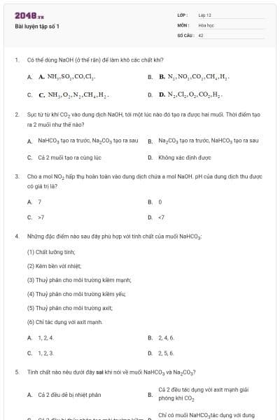Bài luyện tập số 1