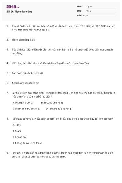 Bài 20: Mạch dao động