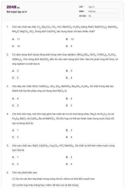 Bài luyện tập số 4