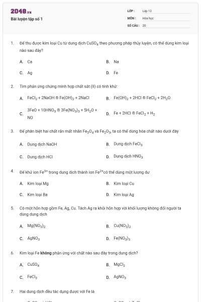 Bài luyện tập số 1