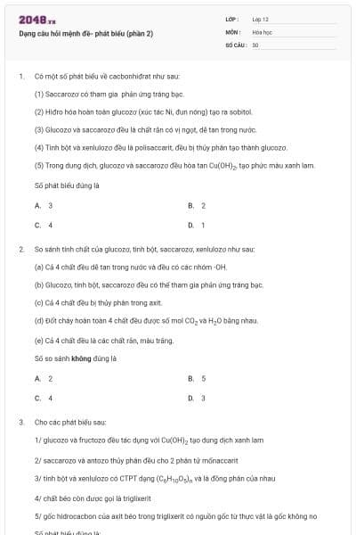 Dạng câu hỏi mệnh đề- phát biểu (phần 2)