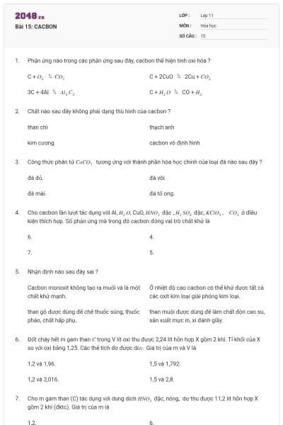 Bài 15: CACBON