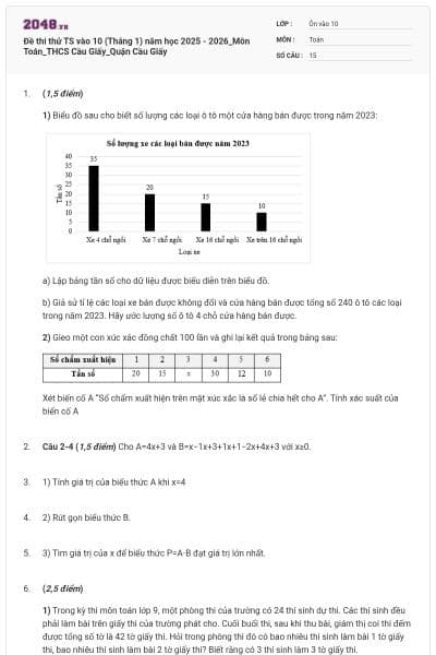 Đề thi thử TS vào 10 (Tháng 1) năm học 2025 - 2026_Môn Toán_THCS Cầu Giấy_Quận Cầu Giấy