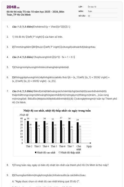 Đề thi thi mẫu TS vào 10 năm học 2025 - 2026_Môn Toán_TP Hồ Chí Minh