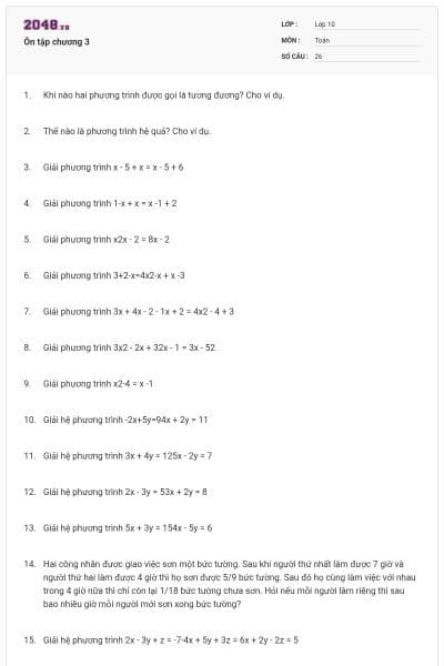 Ôn tập chương 3