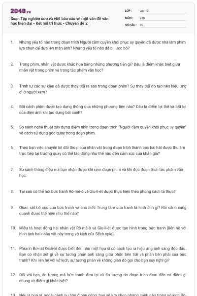 Soạn Tập nghiên cứu và viết báo cáo về một vấn đề văn học hiện đại - Kết nối tri thức - Chuyên đề 2