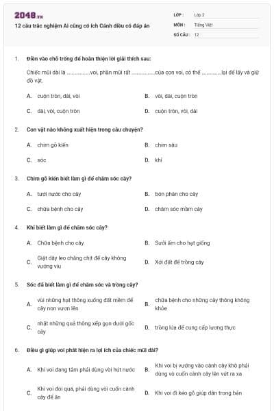 12 câu trắc nghiệm Ai cũng có ích Cánh diều có đáp án