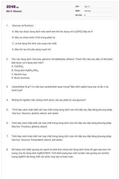 Bài 5: Glucozơ