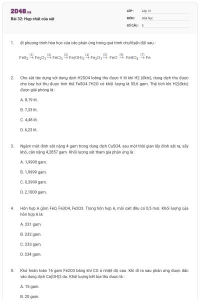 Bài 32: Hợp chất của sắt