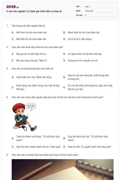 9 câu trắc nghiệm Tự đánh giá Cánh diều có đáp án